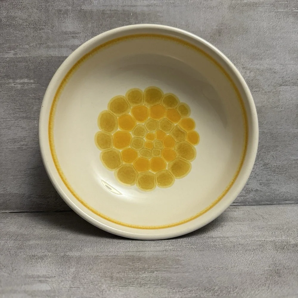 Franciscan Sundance Yellow Swirl Earthenware Soup Cereal Bowl 7